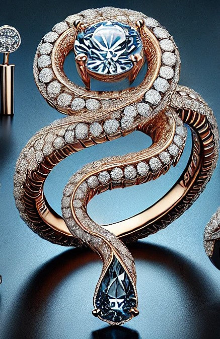 Anillo Dragón Mystique Noir en oro amarillo y diamantes